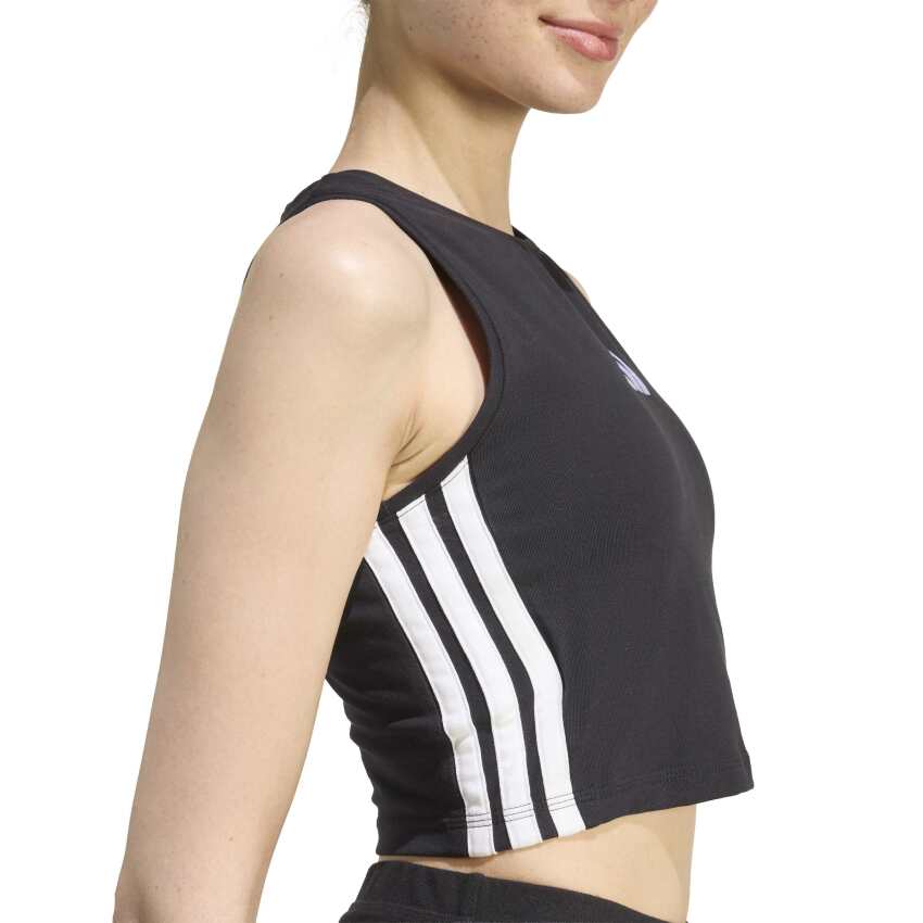 Adidas Essentials 3-Stripes Dolgulu Siyah Kadın Atlet - 5
