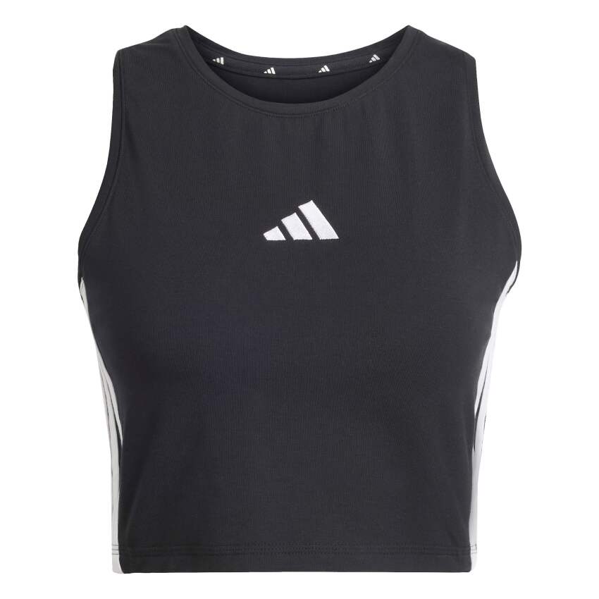 Adidas Essentials 3-Stripes Dolgulu Siyah Kadın Atlet - 6