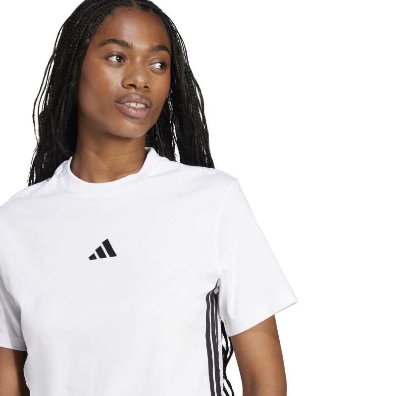 Adidas Essentials 3-Stripes Cotton Beyaz Kadın Tshirt - 4