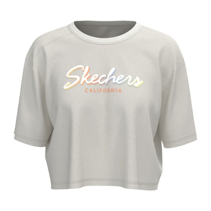 Skechers Crop Graphic Beyaz Kadın Tshirt - Skechers