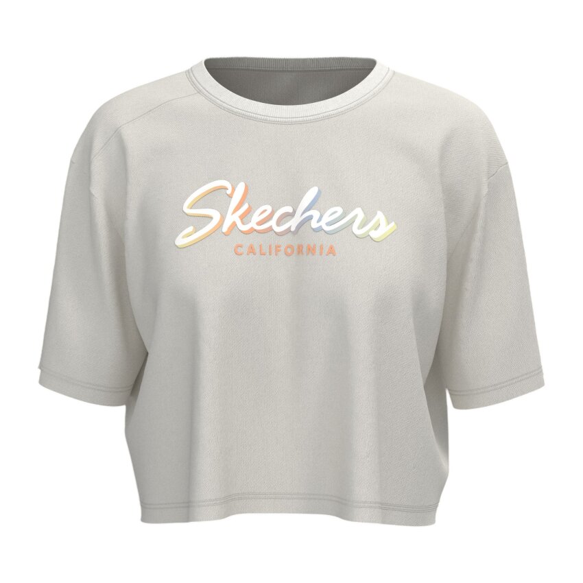 Skechers Crop Graphic Beyaz Kadın Tshirt - 1