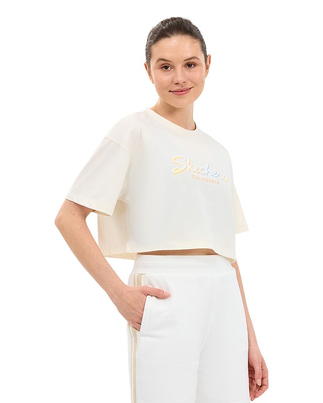 Skechers Crop Graphic Beyaz Kadın Tshirt - Skechers (1)