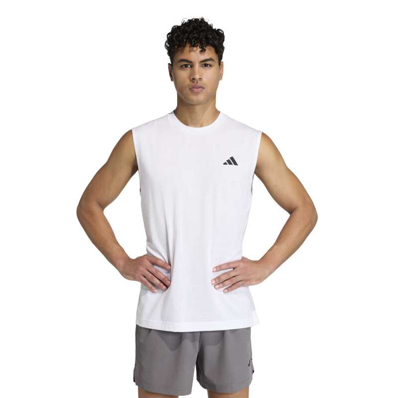 Adidas Workout Essentials Feelready Kolsuz Beyaz Erkek Atlet - 7