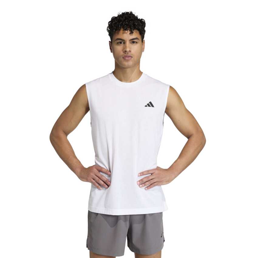 Adidas Workout Essentials Feelready Kolsuz Beyaz Erkek Atlet - 7