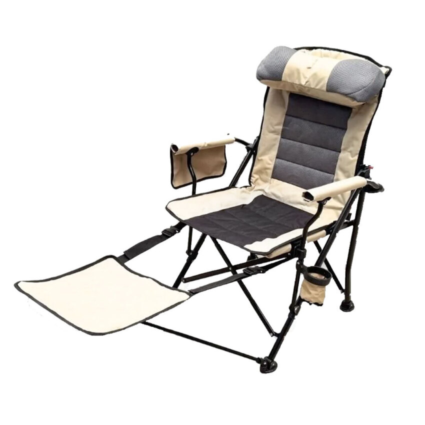 Windcamp Katlanır Kamp Sandalyesi Comfort - Sırt Ayarlanabilir Bej Unisex Kamp Sandalyesi - 1