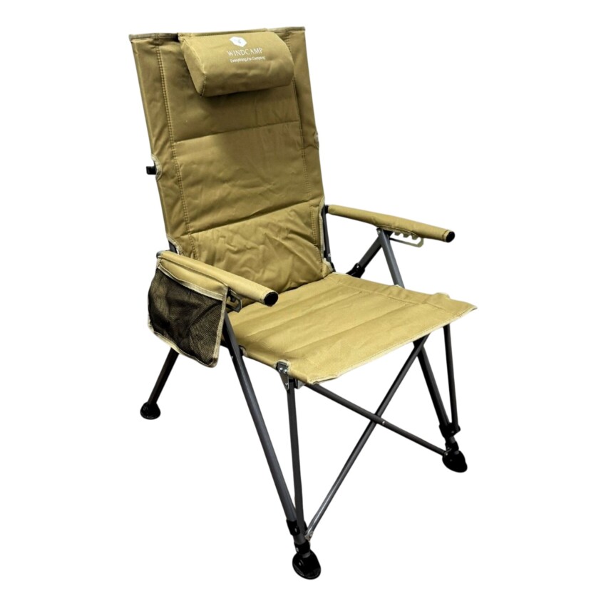 Windcamp Katlanır Premium Sırt Ayarlanabilir Bej Unisex Kamp Sandalyesi - 1