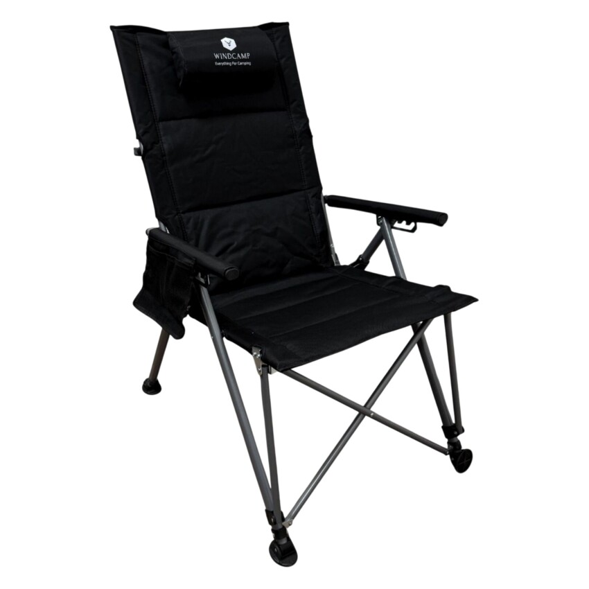 Windcamp Katlanır Premium Sırt Ayarlanabilir Siyah Unisex Kamp Sandalyesi - 1